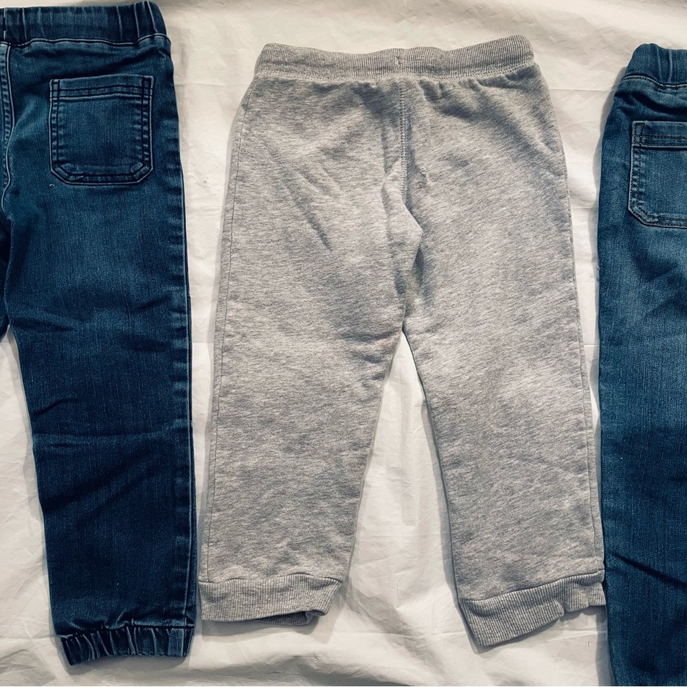 Set (3) Toddler 4T Pants Simple Joys Carter’s Denim Jeans Gray Joggers - Picture 8 of 10